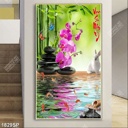 Tranh psd  hoa lan vạn sự như ý