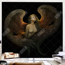 Tranh cô gái khỏa thân mang đôi cánh thiên thần