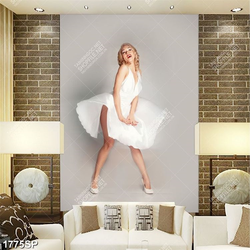 Tranh cô gái hóa thân thành Marilyn Monroe xinh đẹp