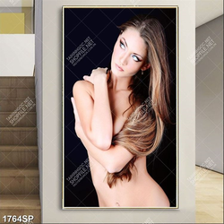 Tranh người mẫu bán khỏa thân gợi cảm trang trí tường spa