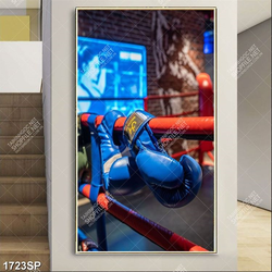 Tranh đôi găng tay boxing màu xanh