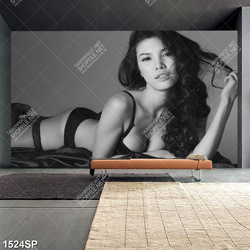 Tranh nghệ thuật trắng đen người mẫu bikini treo tường spa