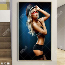 Tranh người mẫu bikini gợi cảm treo tường spa