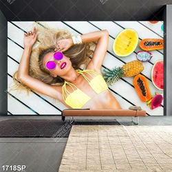 Tranh người mẫu bikini hot summer treo spa