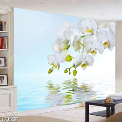 Tranh cành hoa lan trắng treo tường spa