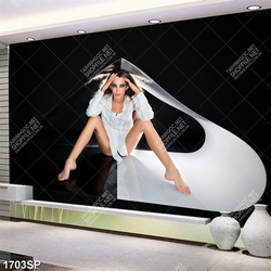 Tranh người mẫu tạo dáng nghệ thuật trắng đen treo spa