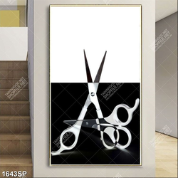 Tranh hai chiếc kéo nghệ thuật đen trắng