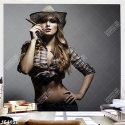 Tranh cô nàng xinh đẹp với vòng eo thon gọn