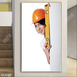 Tranh nữ công nhân xinh đẹp