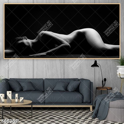 Tranh khỏa thân nghệ thuật trắng đen treo spa