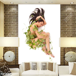 Tranh spa nghệ thuật dây leo quấn quanh cô gái