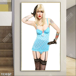 Tranh người mẫu xinh đẹp quyến rũ treo tường spa