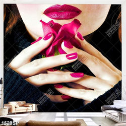 Tranh đôi môi hồng nổi bật treo tường spa