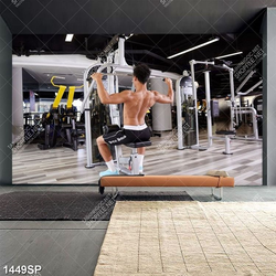 Tranh phong gym chàng trai tập gym