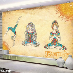 Tranh yoga studio file psd