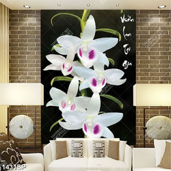 Tranh psd hoa lan trắng treo spa