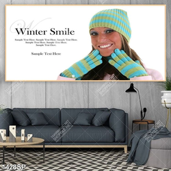 Tranh cô gái mùa đông với nụ cười rạng rỡ