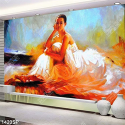 Tranh vẽ diễn viên múa ballet xinh đẹp treo tường spa