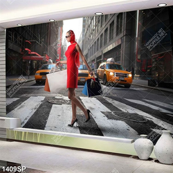 Tranh cô nàng sành điệu cuồng mua sắm