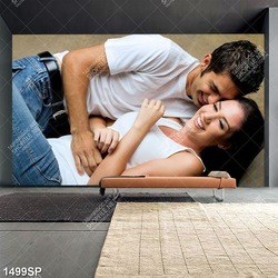 Tranh đôi nam nữ vui vẻ bên nhau