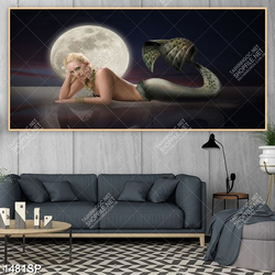 Tranh nàng tiên cá dưới ánh trăng treo spa