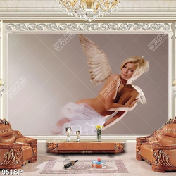 Tranh spa cô gái bán nude với đôi cánh thiên thần