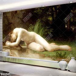 Tranh khỏa thân thời phục hưng trang trí tường spa