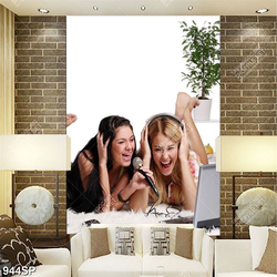 Tranh hai cô gái vui vẻ nghe nhạc treo tường spa