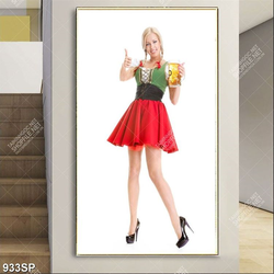 Tranh thiếu nữ xinh đẹp cầm ly bia treo tường spa