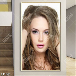 Tranh cô gái xinh đẹp trang trí tường spa