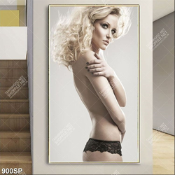 Tranh người mẫu bán nude treo tường spa