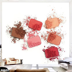 Tranh các phấn màu trang điểm đổ trên bàn treo tường spa