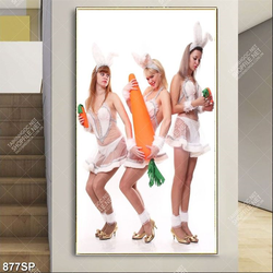 Tranh bộ ba cô gái tạo dáng dễ thương treo spa