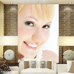 Tranh cô gái xinh với làn da trắng mịn màng trang trí tường spa