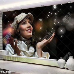 Tranh treo spa cô gái xinh đẹp