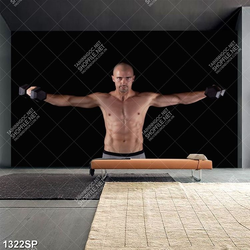 Tranh người đàn ông với thân hình nam tính treo spa