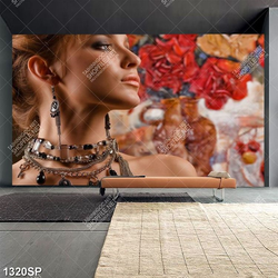 Tranh treo spa cô gái xinh đẹp quyến rũ