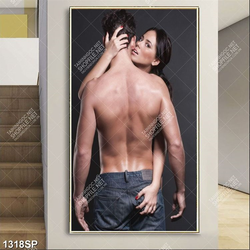 Tranh đôi nam nữ chụp hình tình tứ treo tường spa