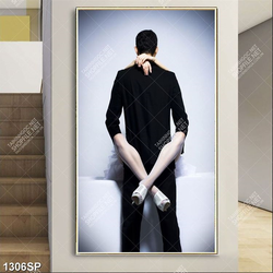 Tranh nghệ thuật cô gái ôm chàng trai treo tường spa