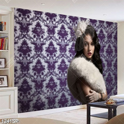 Tranh cô gái xinh đẹp sang trọng treo spa