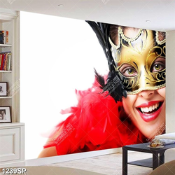 Tranh người mẫu hóa trang trang trí spa