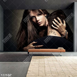 Tranh canvas cặp đôi trẻ tình tứ trang trí tường spa