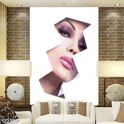 Tranh người mẫu make up treo tường spa