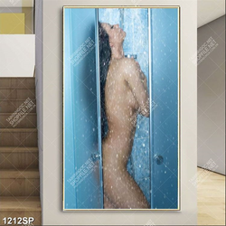 Tranh cô gái trong nhà tắm