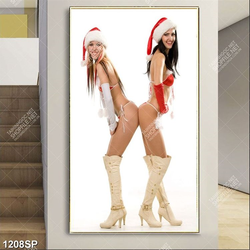 Tranh cặp người mẫu nữ gợi cảm treo tường spa