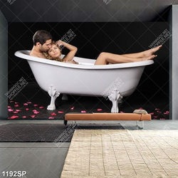 Tranh người mẫu nam và nữ nằm trong bồn tắm treo tường spa