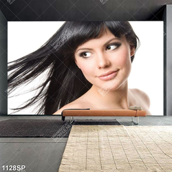 Tranh cô gái trẻ xinh đẹp trang trí spa