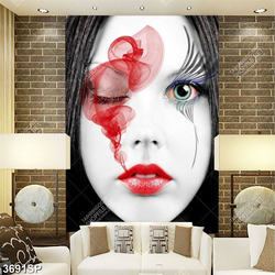 Tranh gương mặt make up nghệ thuật