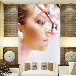 Tranh người đẹp bên cành hao anh đào