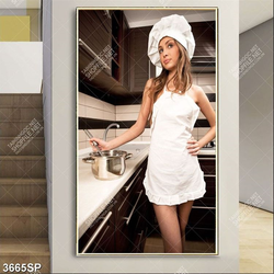 Tranh nữ đầu bếp gợi cảm